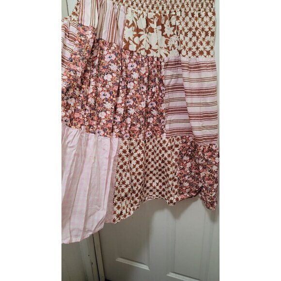 Universal Thread Women's Plus Size Bohemian Patchwork Maxi Skirt Floral & Stripe - Picture 6 of 9